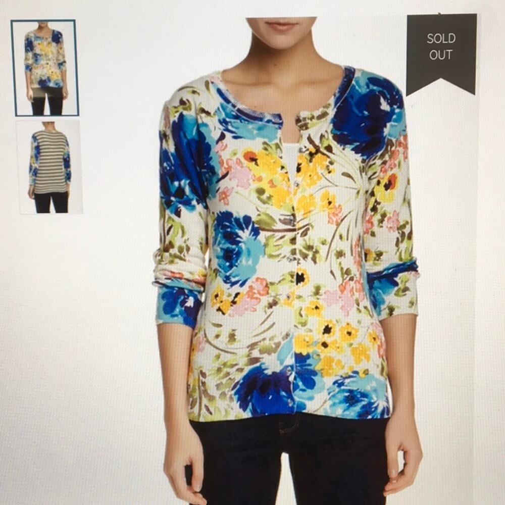 CHARLOTTE TARANTOLA ANTHRO Floral Cardigan Small - Picture 3 of 8